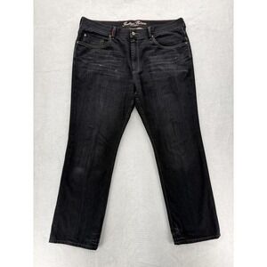 Indigo Palms Jeans Mens 42x32 Black Straight Leg Premium Denim Distressed Wash